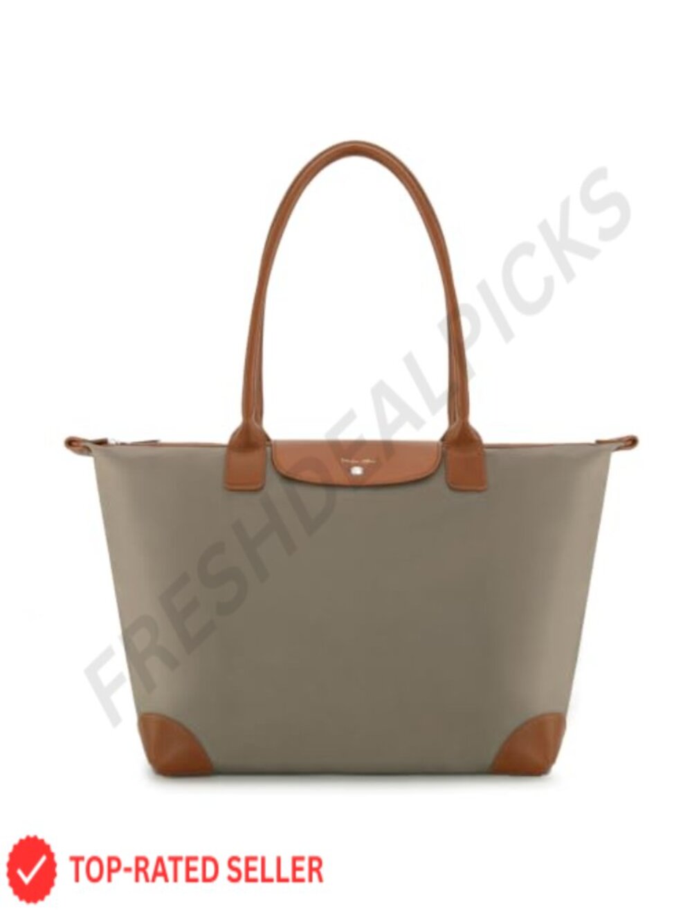 Large Nylon Tote Bag with Zipper Lightweight Foldable Shoulder Work Bag